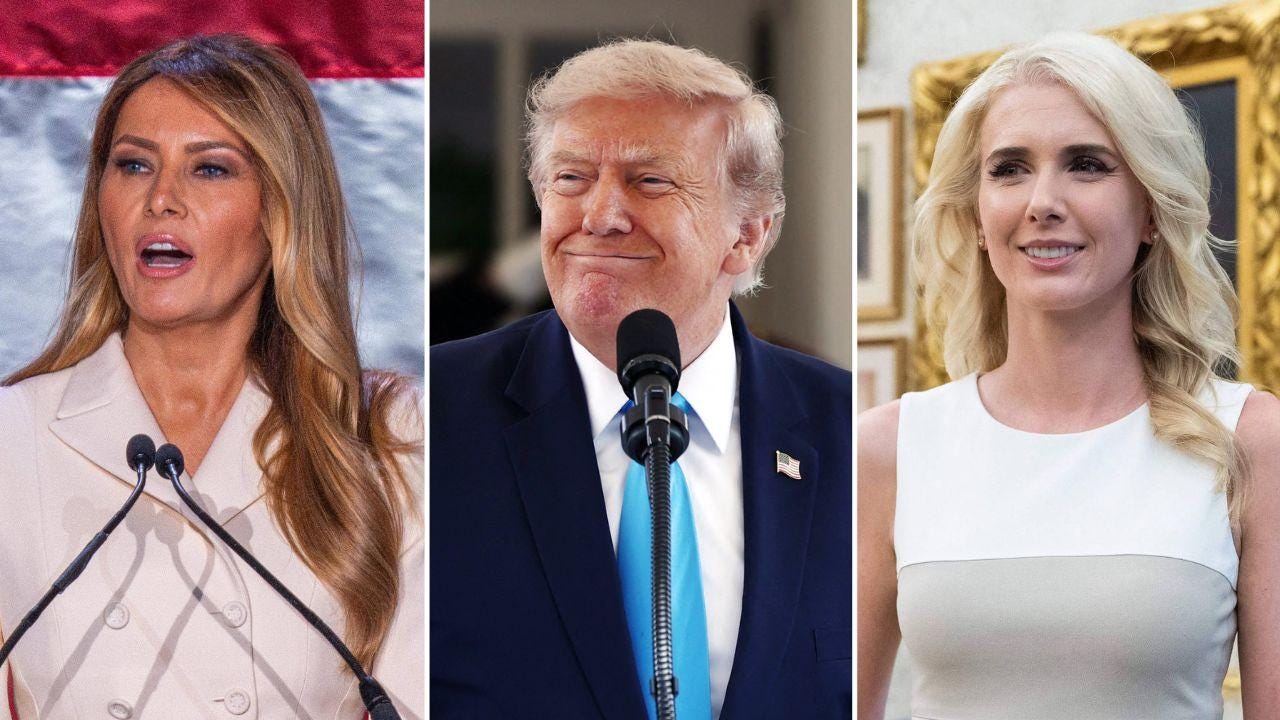 split image of Melania Trump; Donald Trump; Natalie Harp