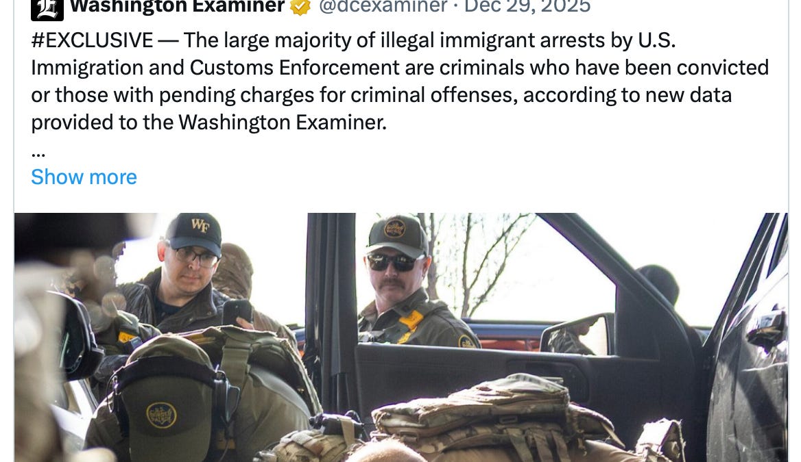 7 in 10 Criminals Arrested by ICE Have Long Rap Sheets