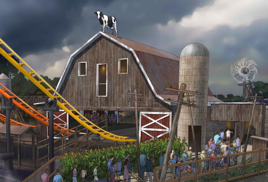 Kansas Twister coaster rendering Warner Bros. Movie World