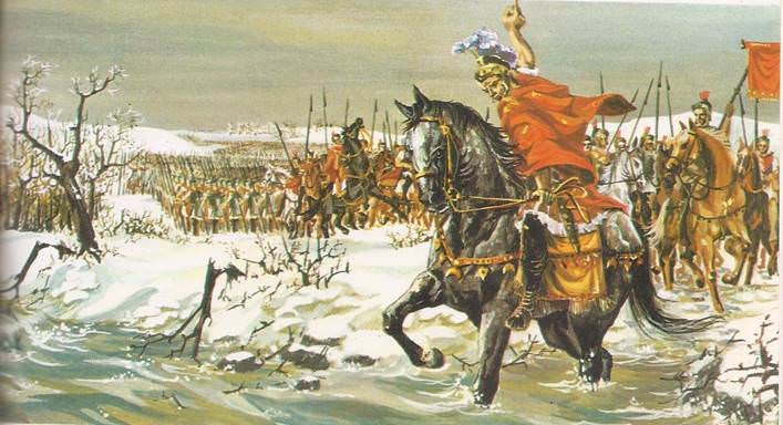Dr Jo Ball on Twitter: "Julius #Caesar crossed the Rubicon river #OTD 49BC,  formally starting his Civil War against Pompey & the #Roman Senate. He  initially hesitated to - but, according to