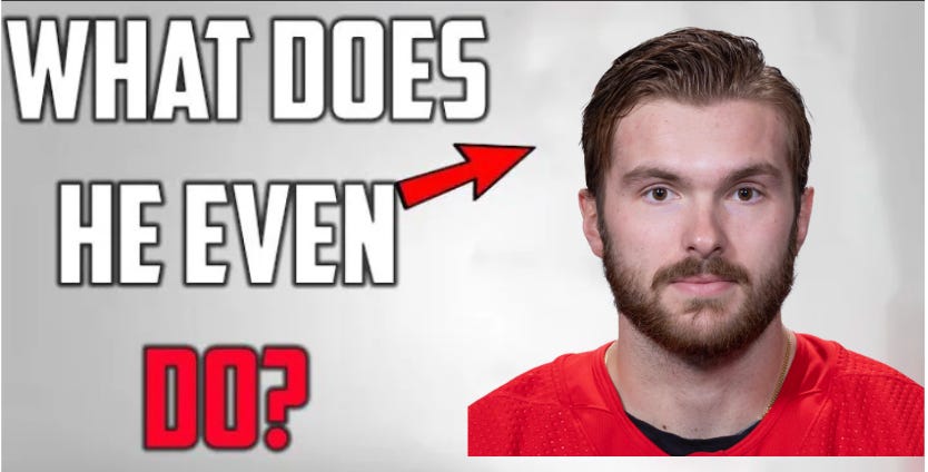 An image of Michael Rasmussen with the caption "what does he even do?"