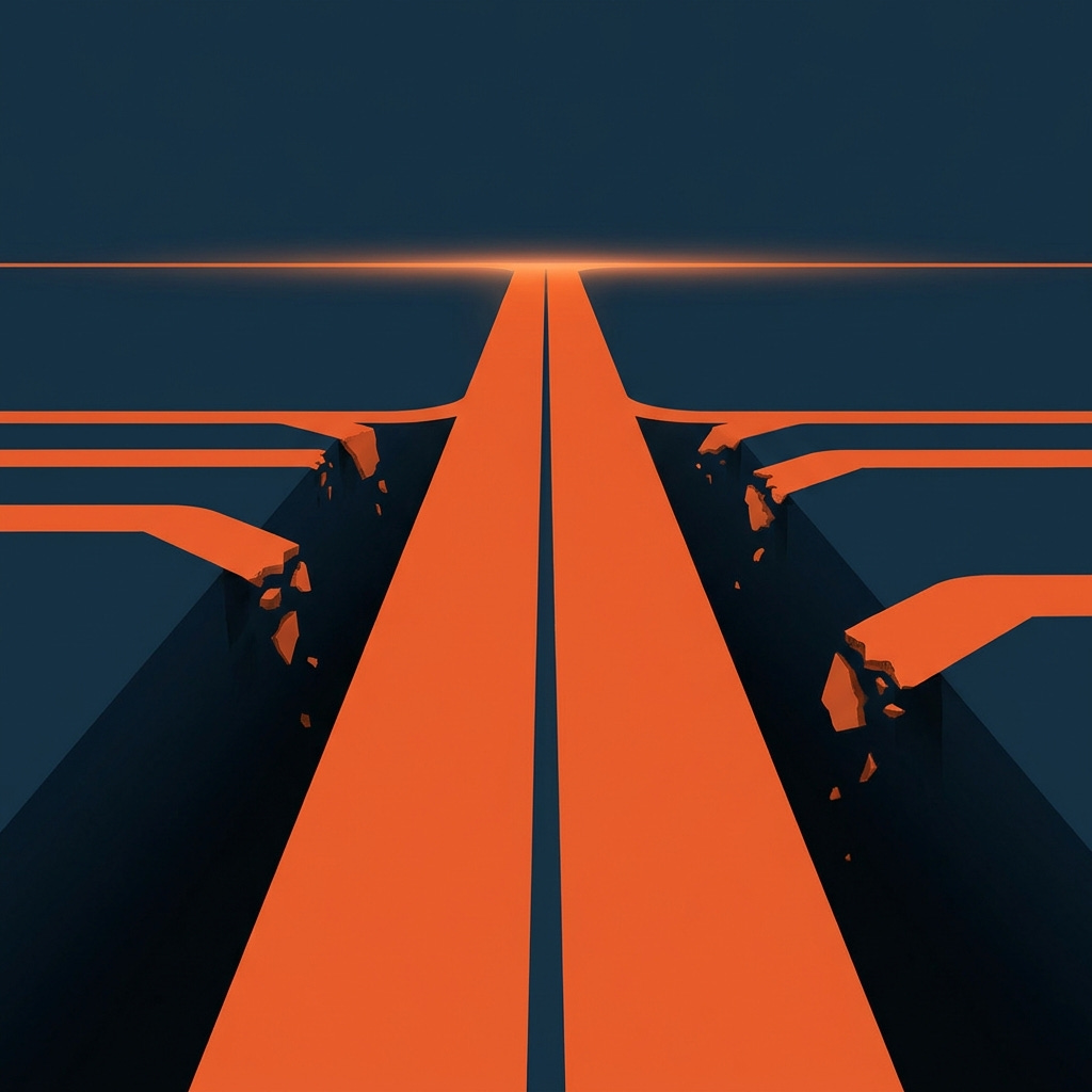 Deciding — one path forward, the rest cut away