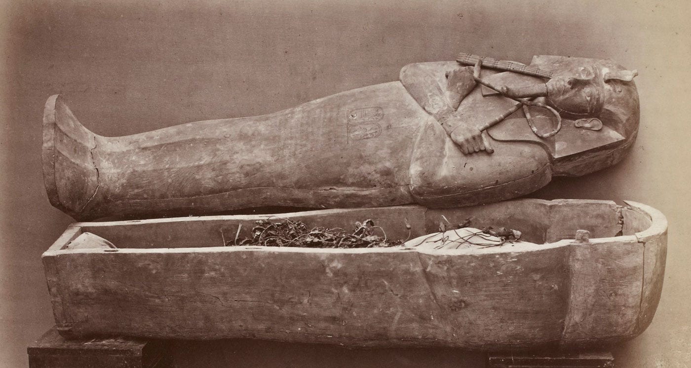 Ramses II mummy and coffin discovery in 1881