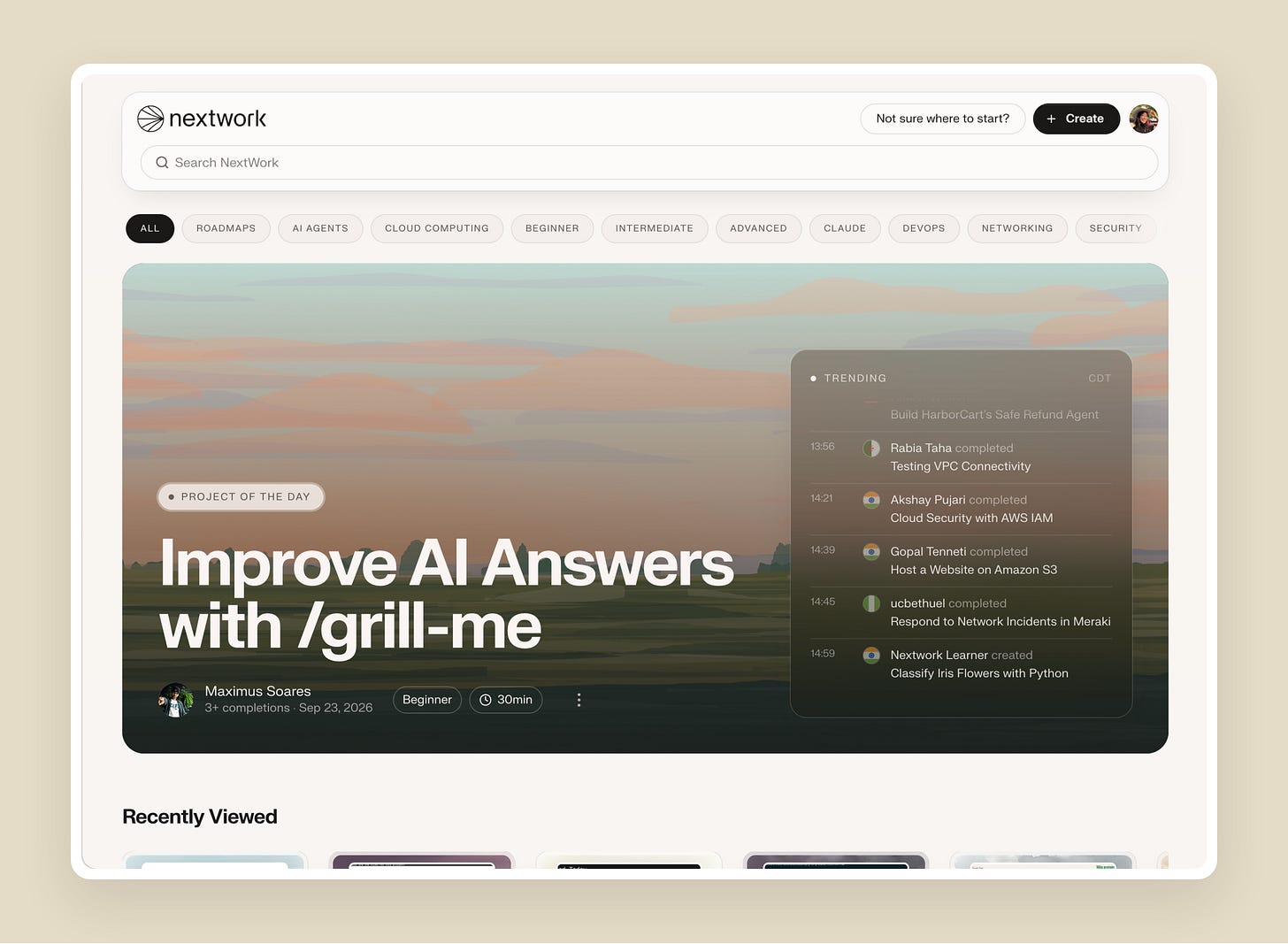 Explore opening on the project of the day and trending projects