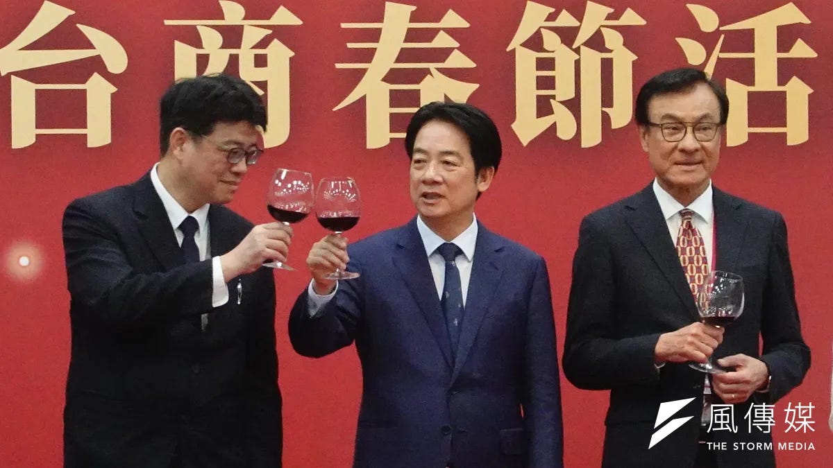 向來言必稱「中國」的賴清德總統，罕見在大陸台商春節活動改稱「大陸」和「兩岸」，還提及善意、理解等詞彙，向對岸遞出橄欖枝。（楊騰凱攝）