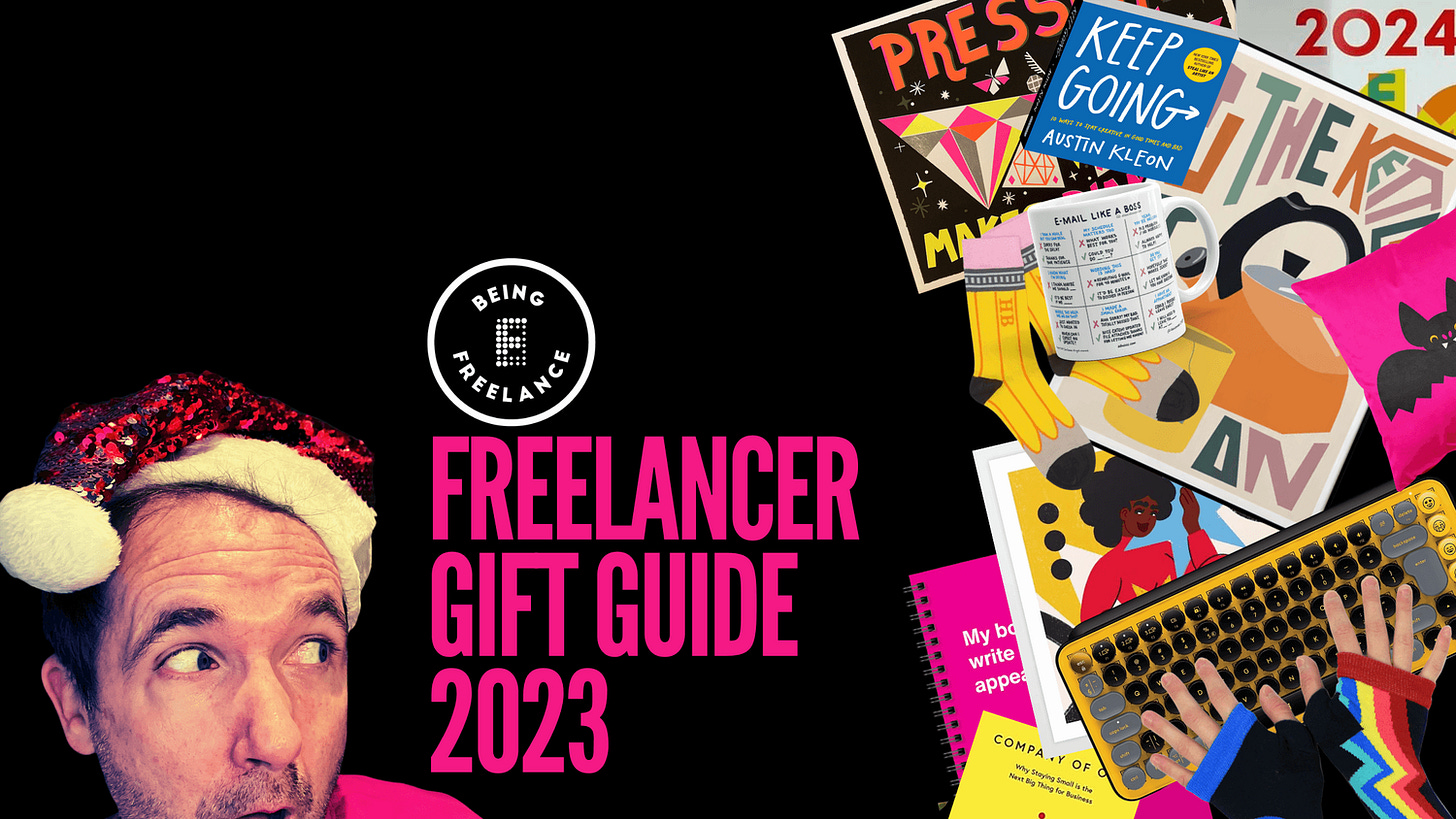 Steve Folland looks lustfully at a pile of pressies