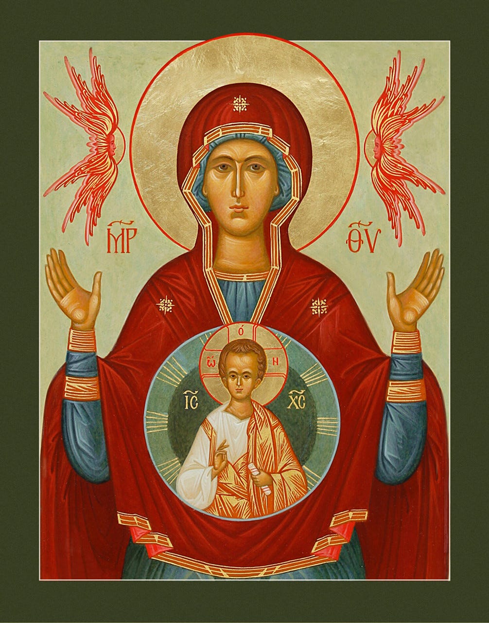 Icon of the Theotokos "Of the Sign" - (12M22)