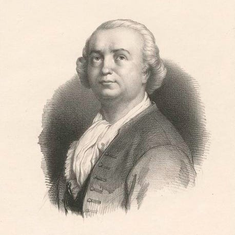 An illustration of a regal-looking man with a round face wearing old fashioned clothes from the Georgian period of history. An illustration of a regal-looking man with a round face wearing old fashioned clothes from the Georgian period of history.