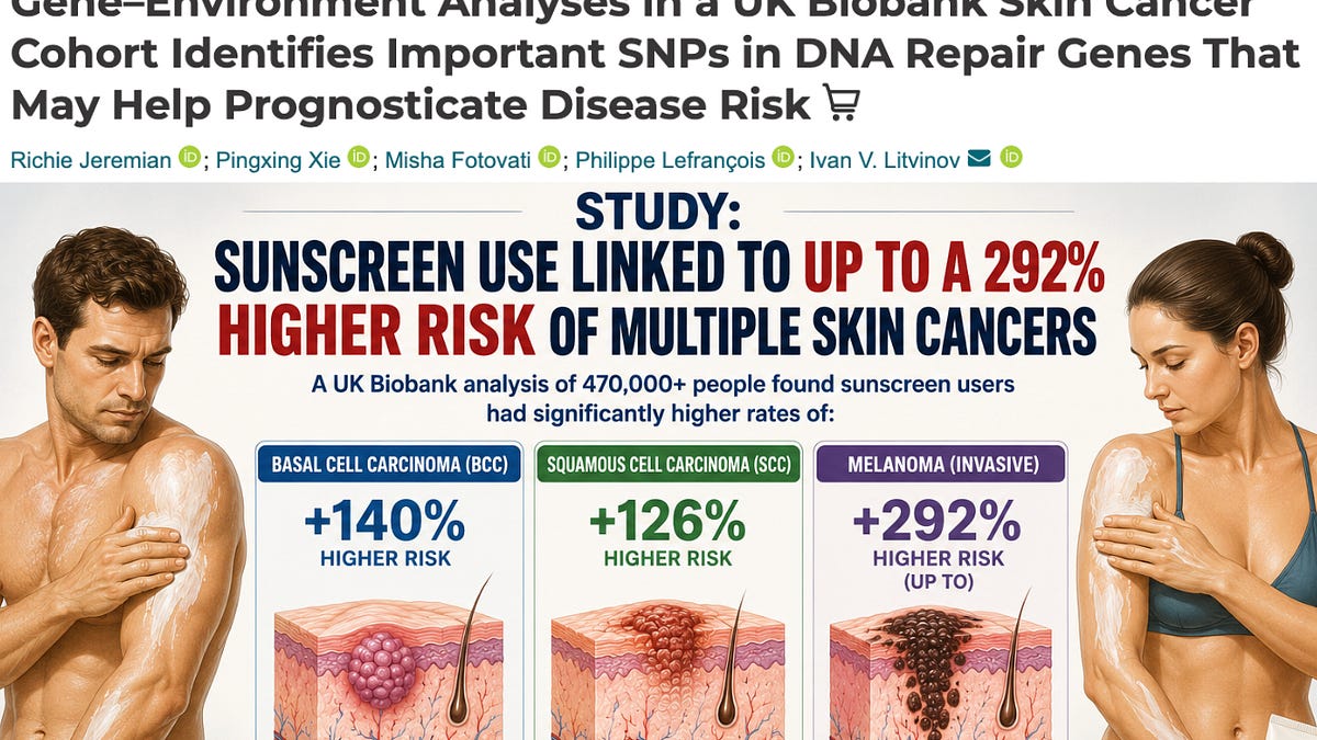Study Finds Sunscreen Use Linked to Higher Risk of Multiple Skin Cancers