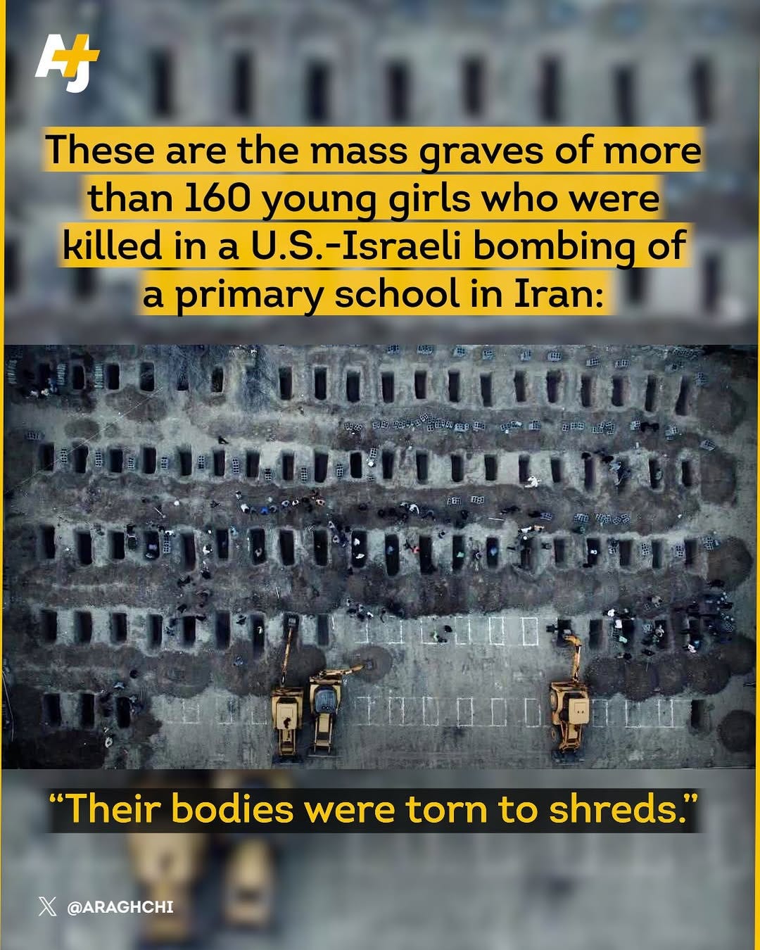 Mass graves of Iranian school children.