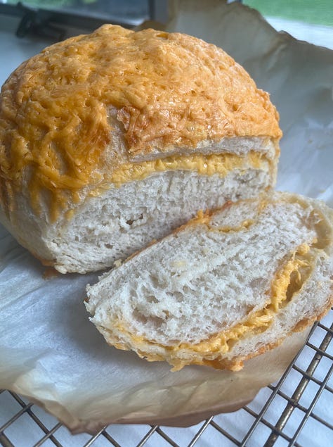 Photos of three different breads: classic white bread, milk bread, and no-knead cheese bread