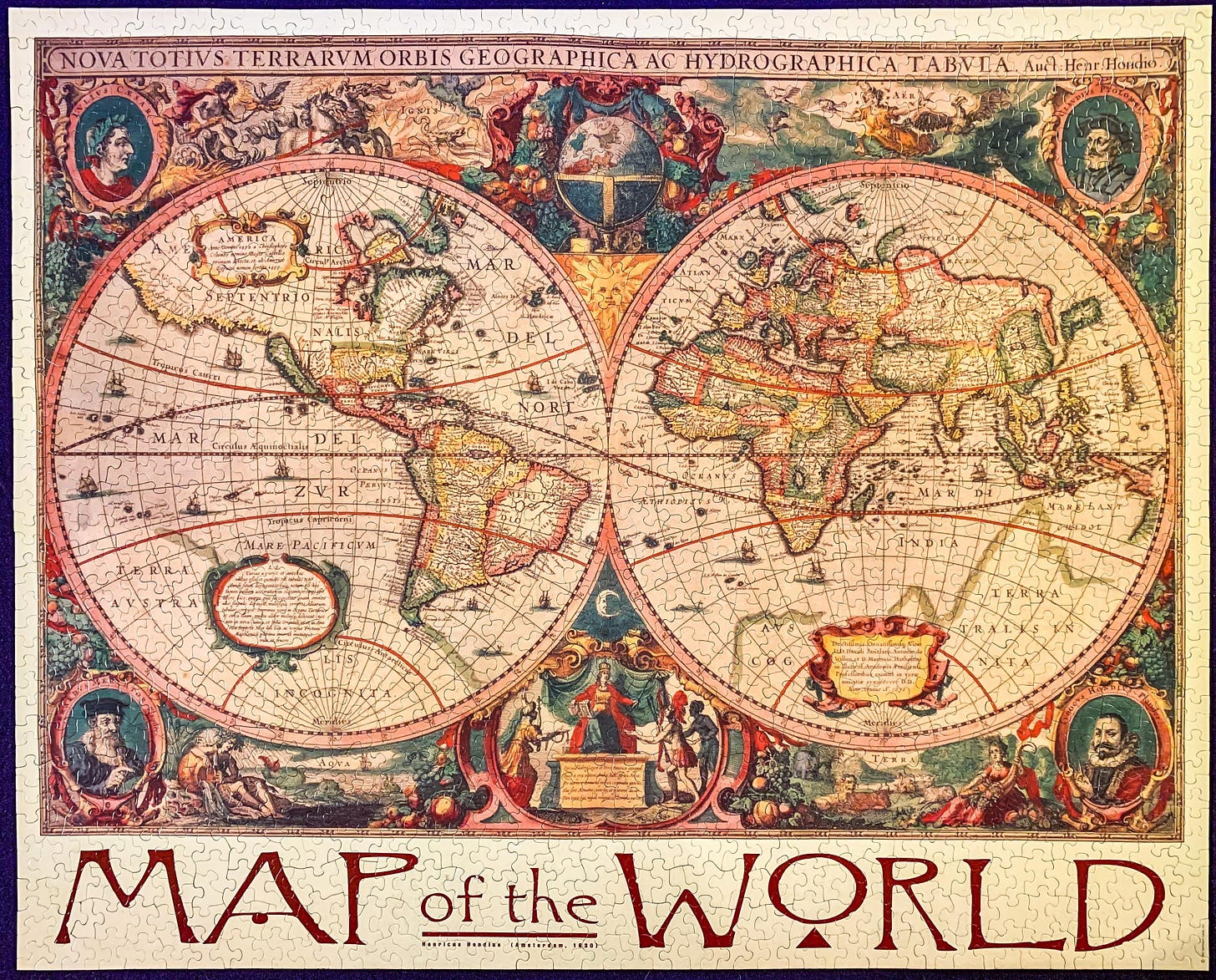 HUGE Historic 1589 WORLD MAP OLD ANTIQUE STYLE WALL MAP FINE Art Print ...