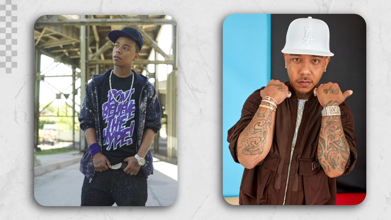 image showing side by side comparison of young berg as an artist versus Hitmaka his songwriter producer persona