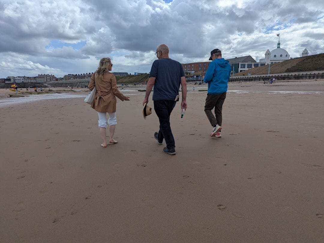 Britta, me, and Dean on the beach at Whitley Bay (Photo: Hazel) Britta, me, and Dean on the beach at Whitley Bay (Photo: Hazel)