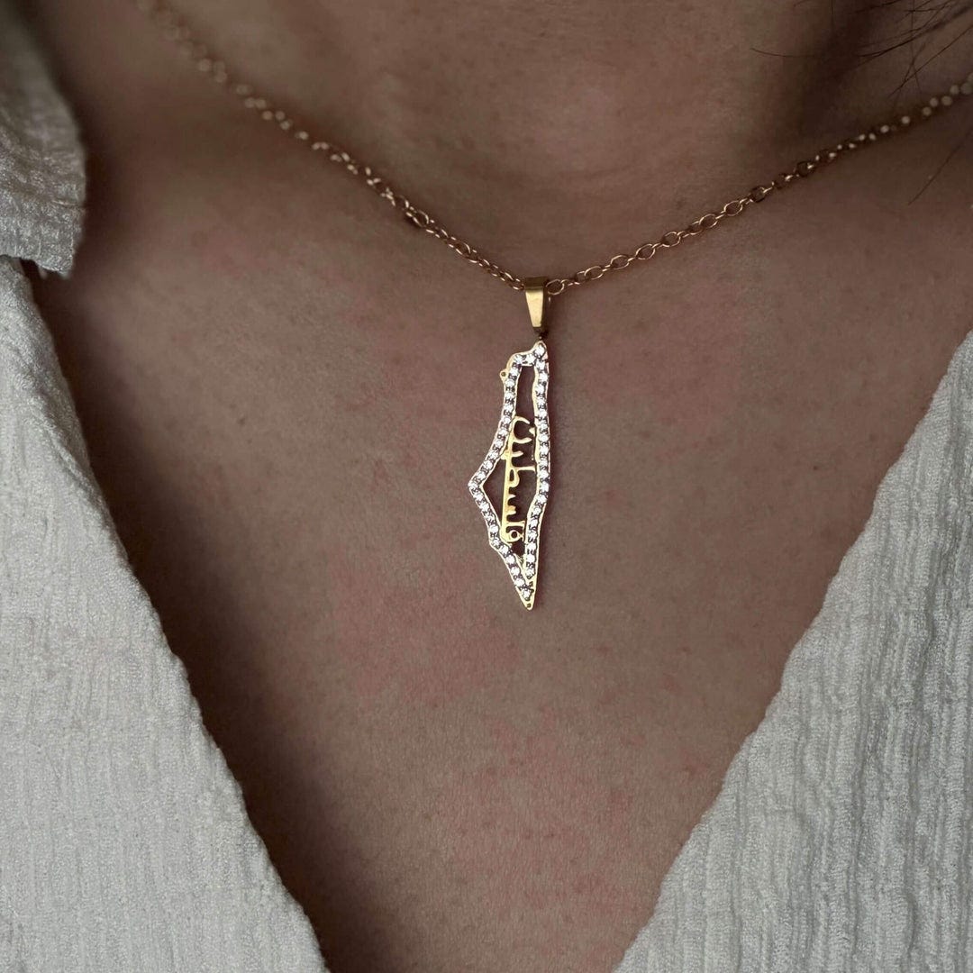 Crystal Palestine Map Necklace – ZUDO