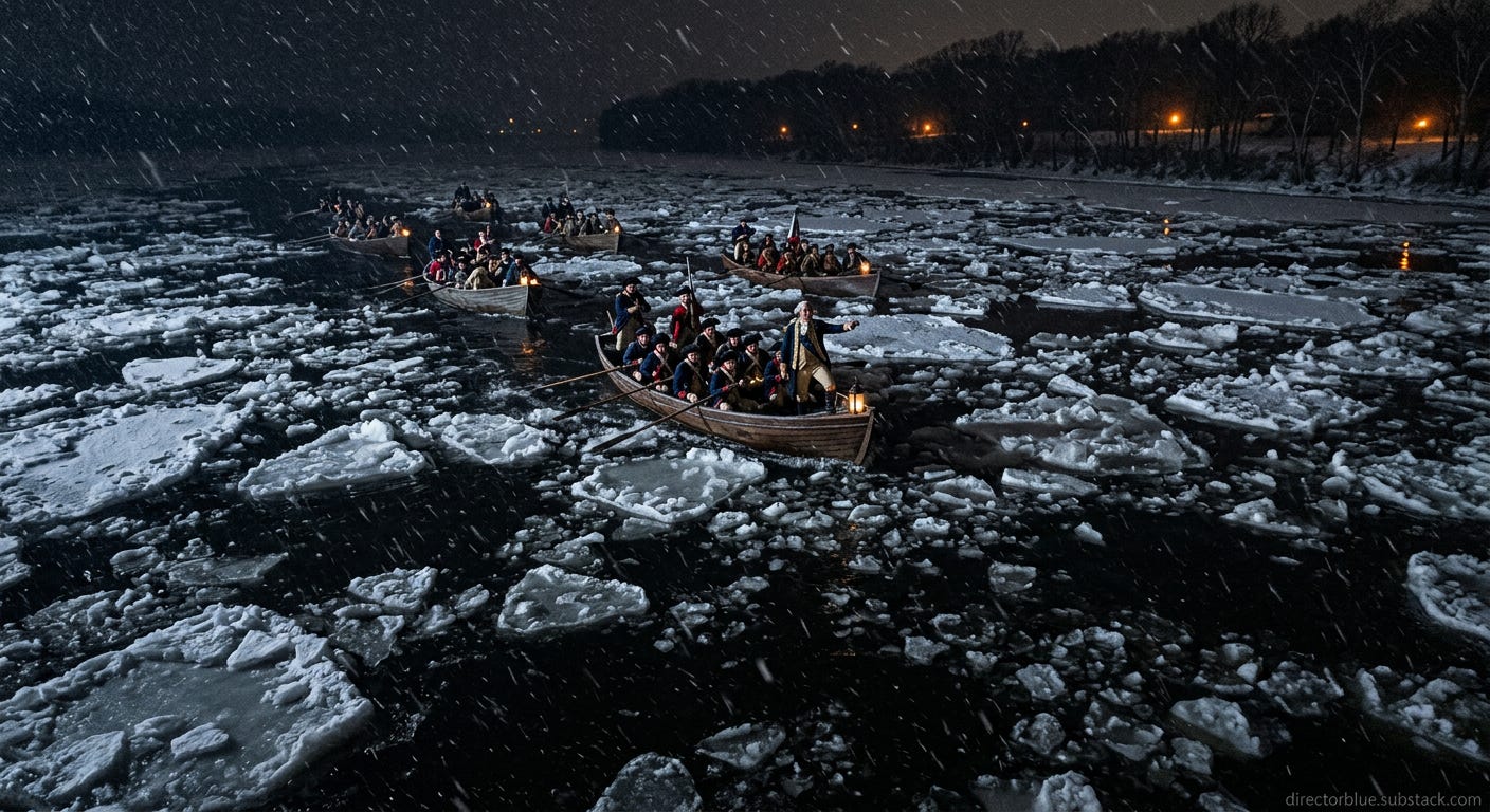 please remove the river bank closest to us and replace with more water and ice the river is wider than what is shown_image_1