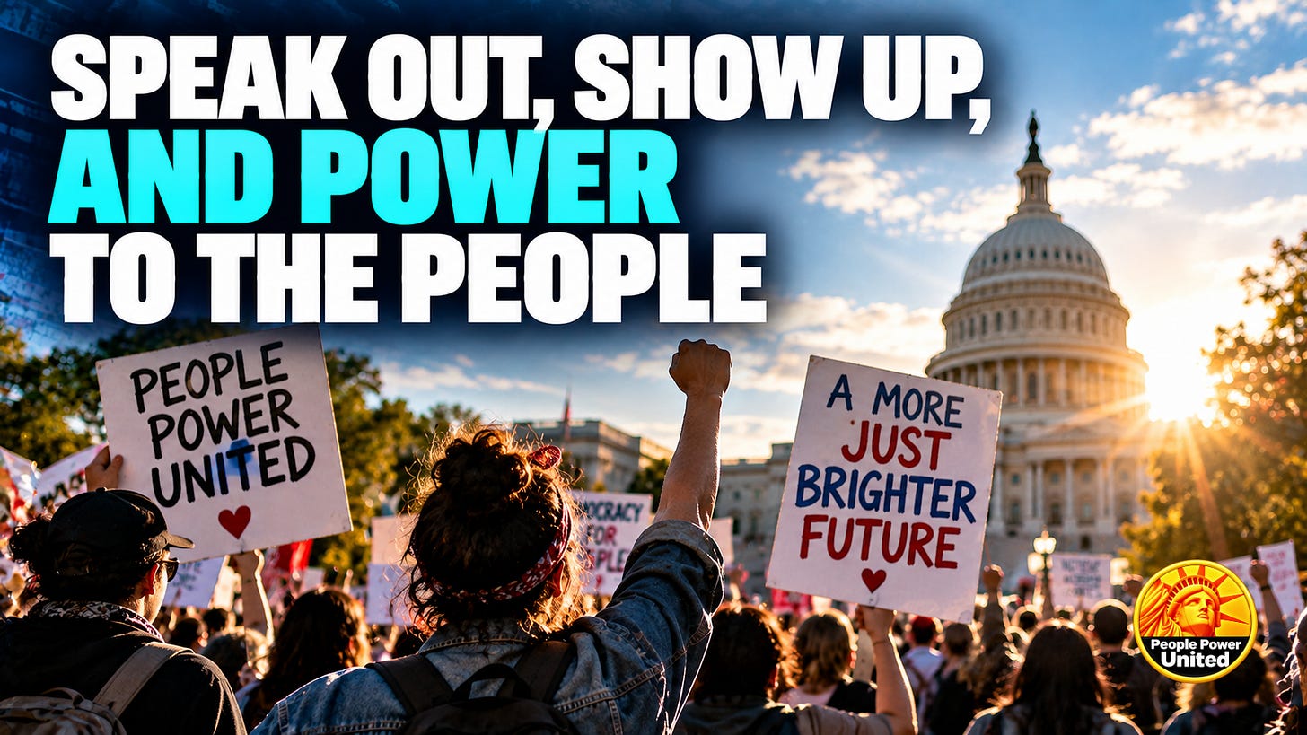 Speak Out, Show Up, and Power to the People.