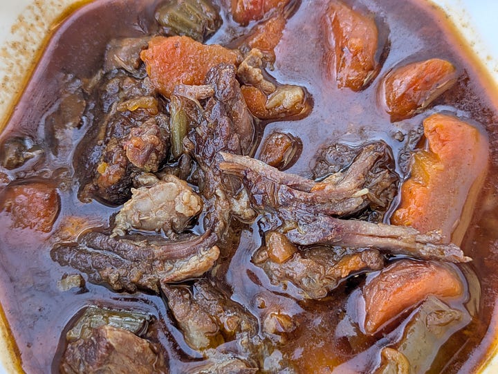 Our lego house. Braised beef and oxtail with vegetables.