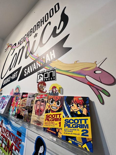 Adventure Time comic book display