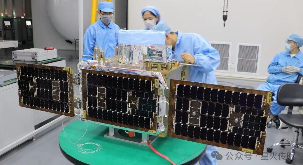 ‘Fuxi Meteorological Satellite’ during the late stages of production in a clean room. ‘Fuxi Meteorological Satellite’ during the late stages of production in a clean room.