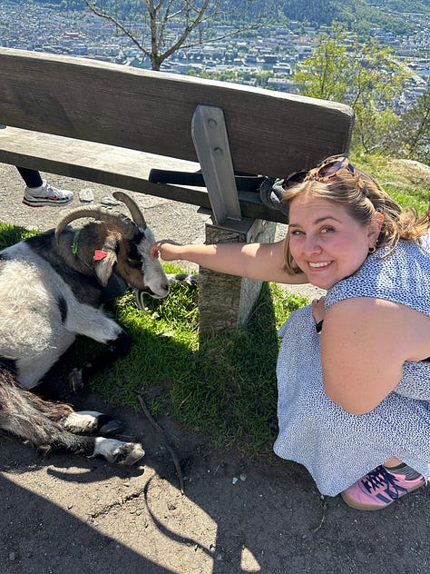 Pictures of Oslo, Sydney, the goat, trolls, Izzy, and Ashton