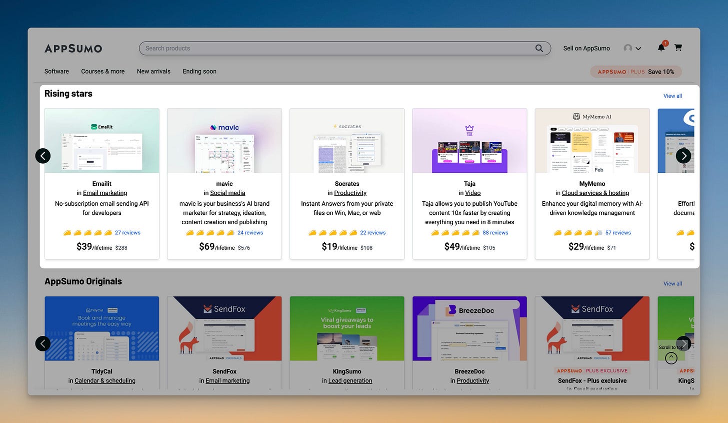 AppSumo marketplace listing