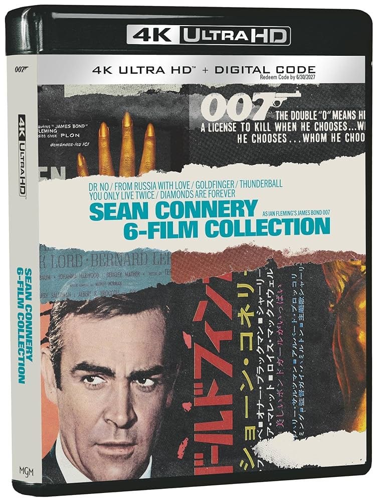 Amazon.com: 007: James Bond - Sean Connery 6-Film Collection (4K Ultra HD +  Digital) : Sean Connery, Ursula Andress, Bernard Lee, Gert Forbe, Honor  Blackman: Movies & TV