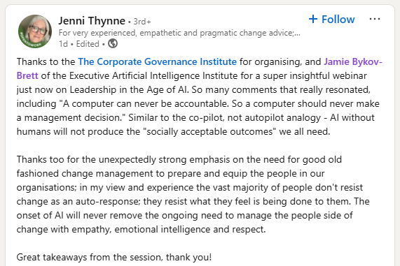 Infographic illustrating AI boardroom question two on human transition Infographic illustrating AI boardroom question two on human transition