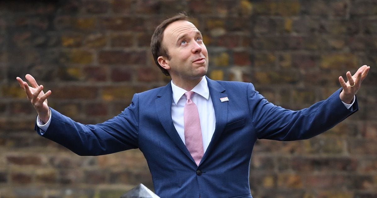 Matt Hancock, the man without shame, represents the moronification of UK  politics' - Darren Lewis - Mirror Online