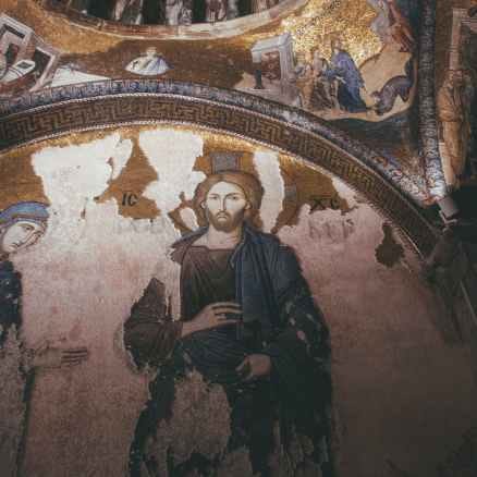 religious wall art inside building