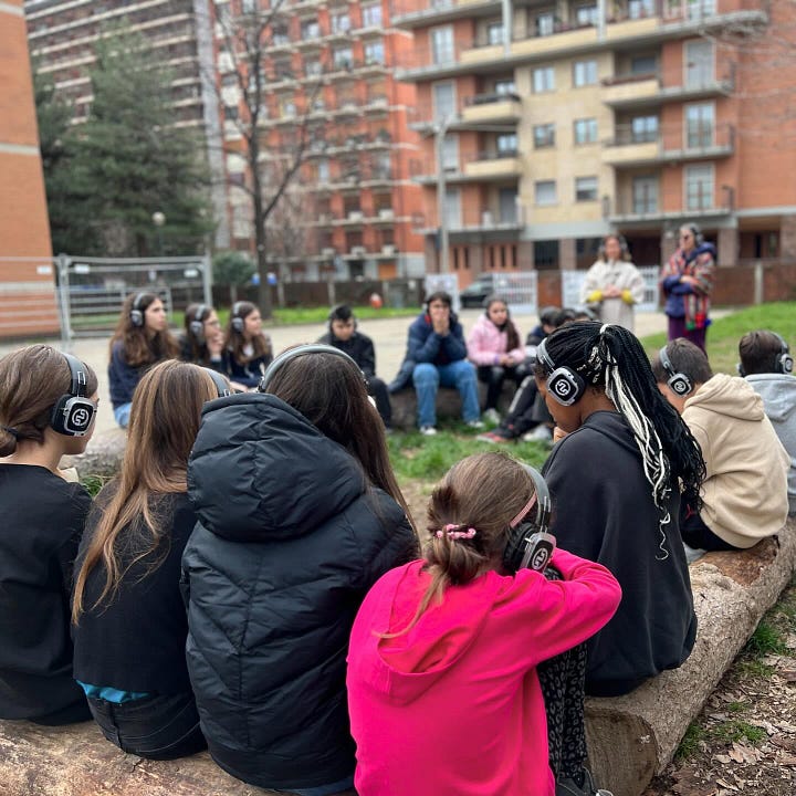 Qui eravamo con le scuole alla Fabbrica delle E del Gruppo Abele (San Paolo - Torino) per la Settimana della Comunità Educante nel 2024
