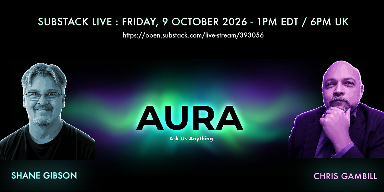 Scheduled AURA session - Chris Gambill - Friday, 9 October 2026 - 1pm EDT / 6pm UK