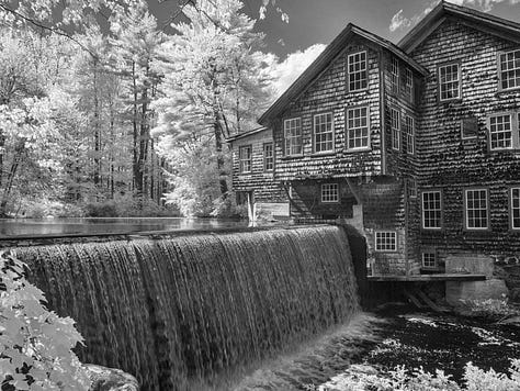 Mill and waterfall