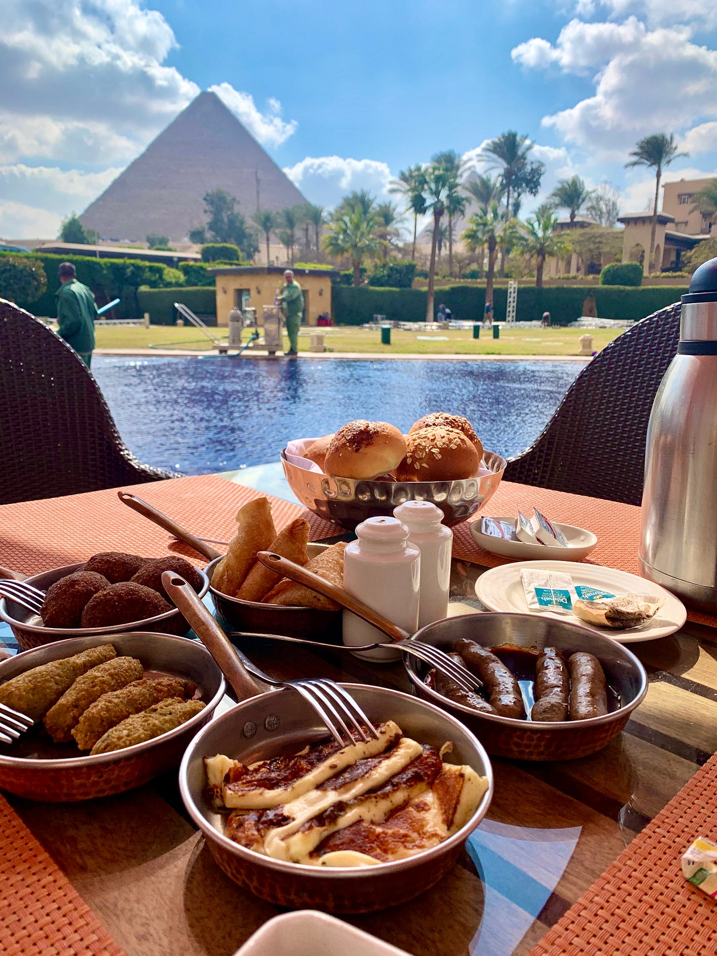 breakfast at Marriott Mena House, Cairo