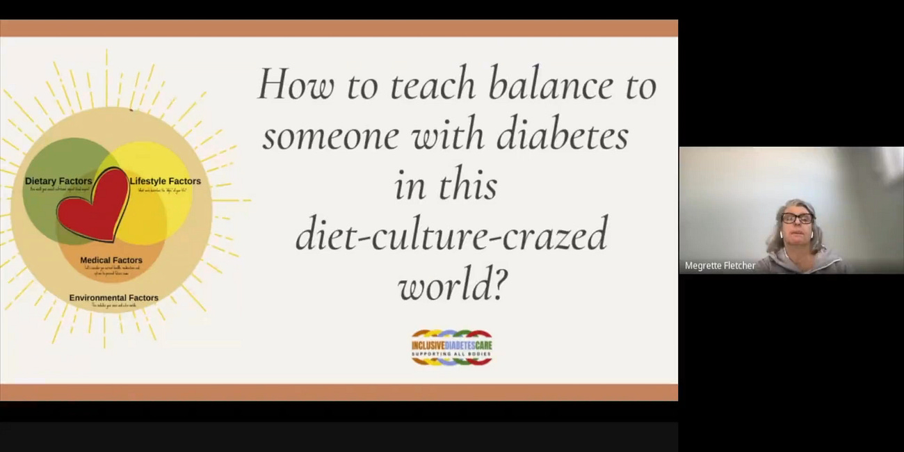 How to teach balance to someone with diabetes in this diet-culture-crazed world?