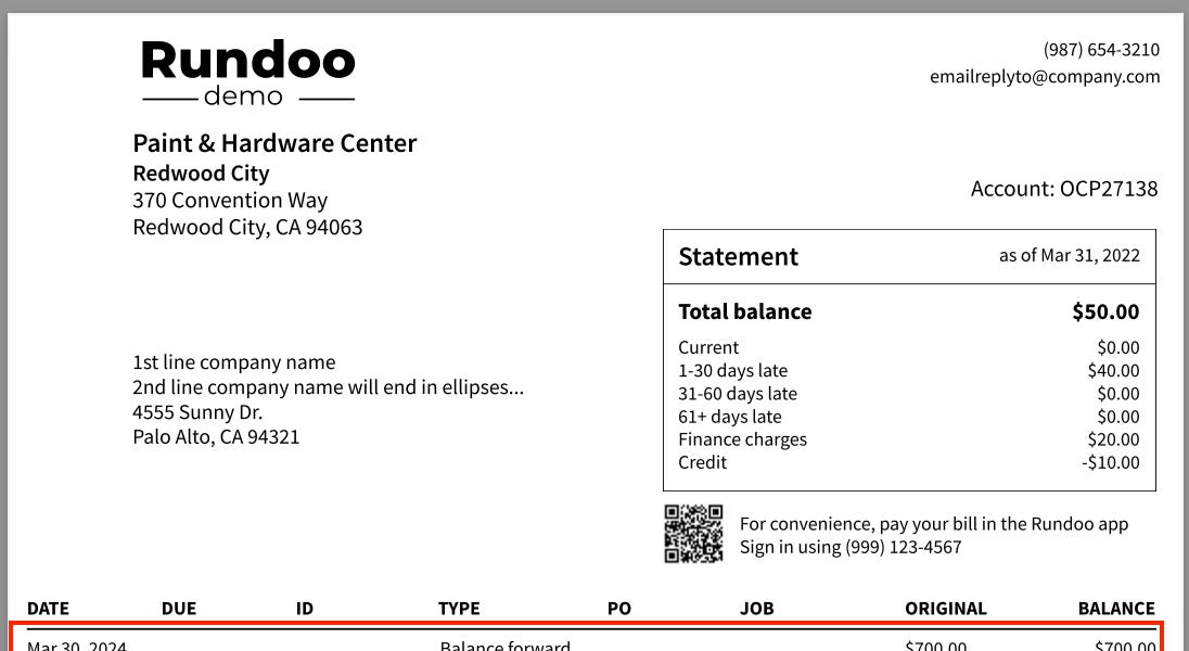 Balance Forward and Open Item Statements 📄