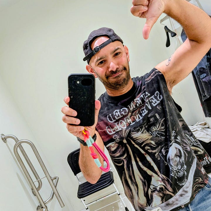 Raziq Rauf wearing Avenged Sevenfold merch for the first time in his life.