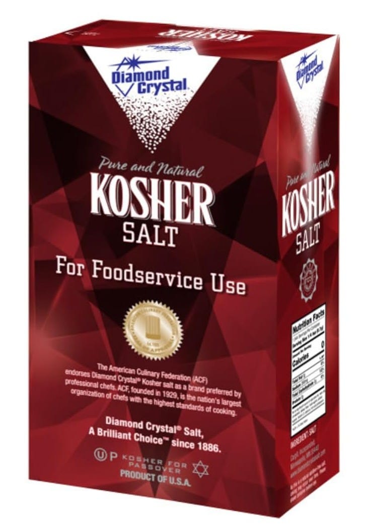 3 pound box of Diamond Crystal Kosher Salt