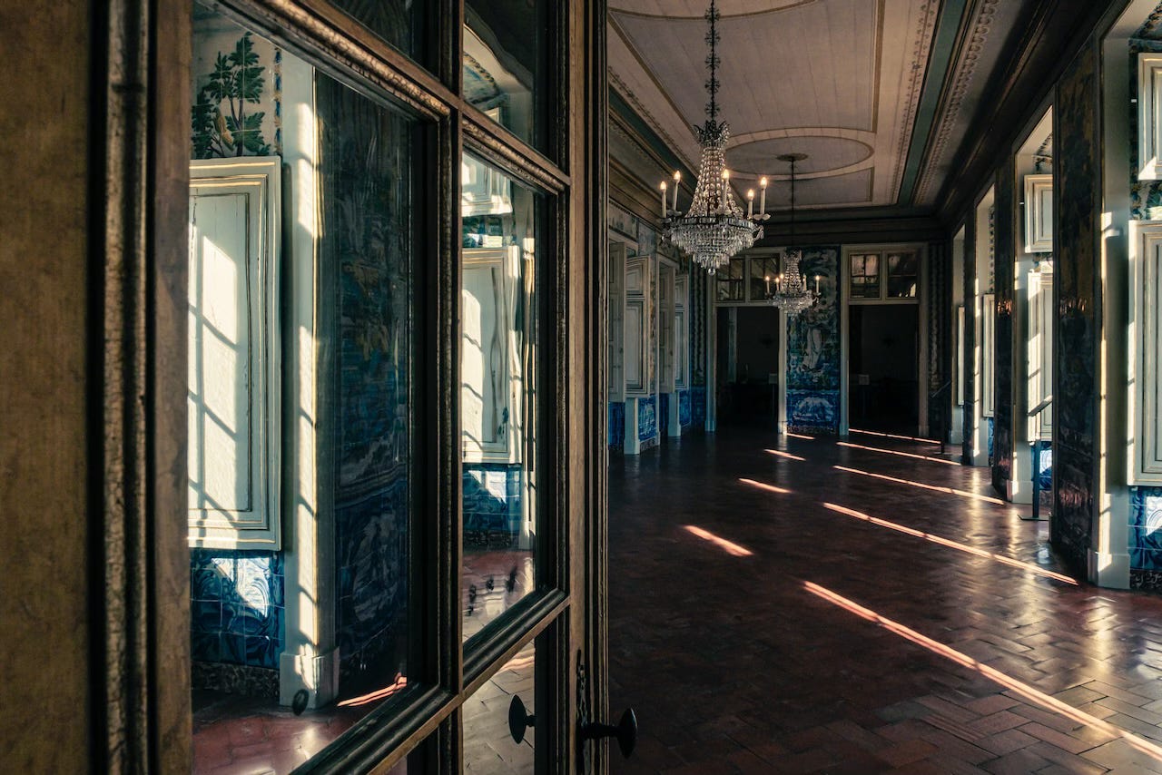 View of the inside of the palace of Queluz