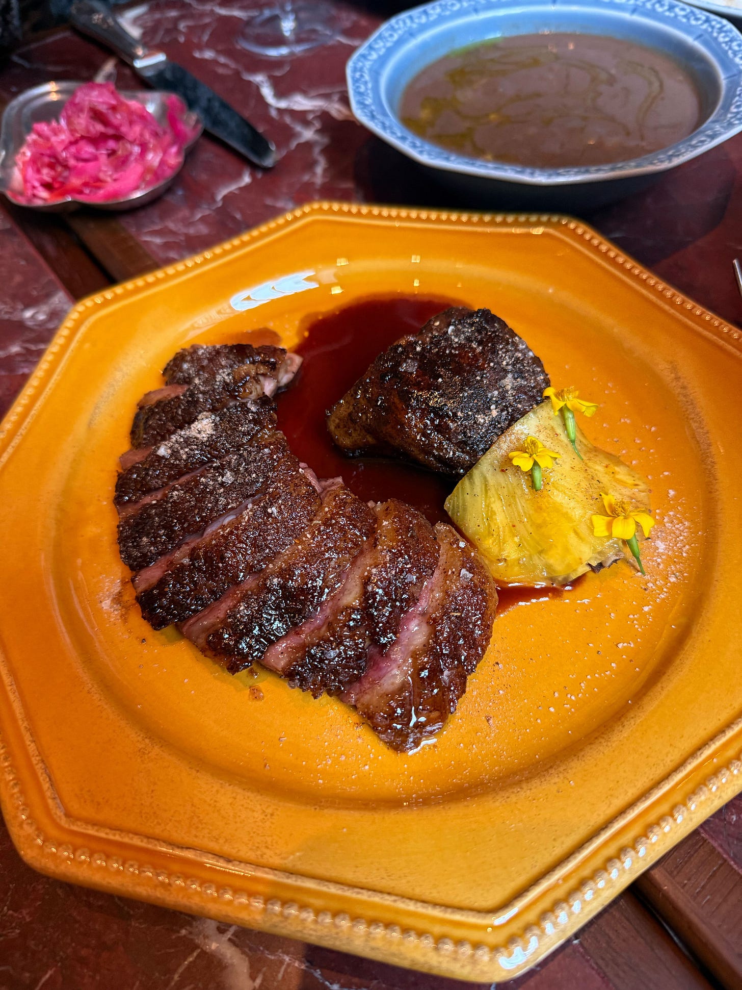 sugar cane glazed duck