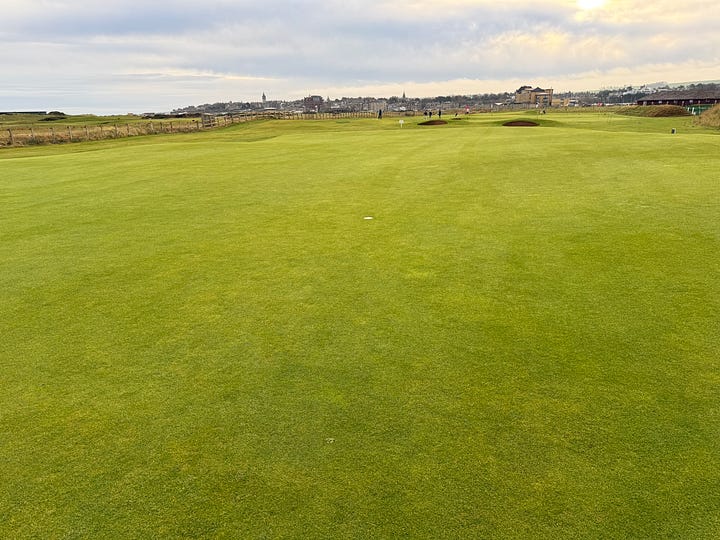 Town in one direction and the Eden course in the other