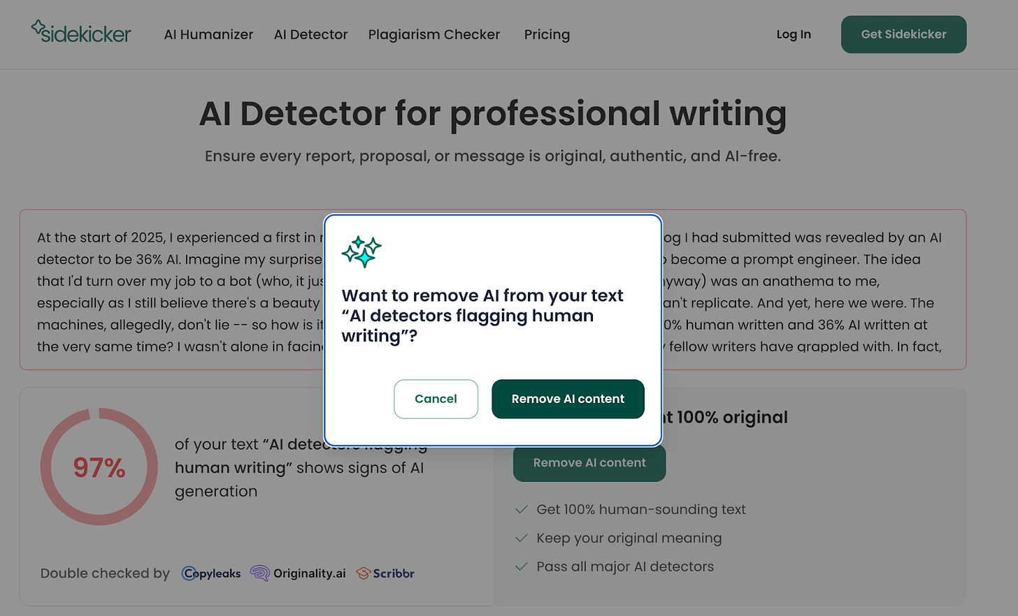 Sidekicker AI Detector Sidekicker AI Detector