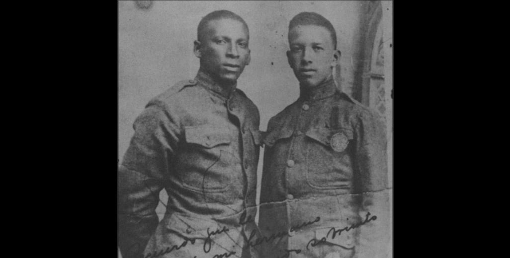 Rafael and Jesus Hernández pictured in uniform as part of the 369th Infantry Regiment, also known as the Harlem Hellfighters, in 1919. Center for Puerto Rican Studies/Hunter College. Rafael and Jesus Hernández pictured in uniform as part of the 369th Infantry Regiment, also known as the Harlem Hellfighters, in 1919. Center for Puerto Rican Studies/Hunter College.