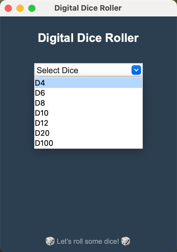 Digital Dice Roller (GUI Version) in Python