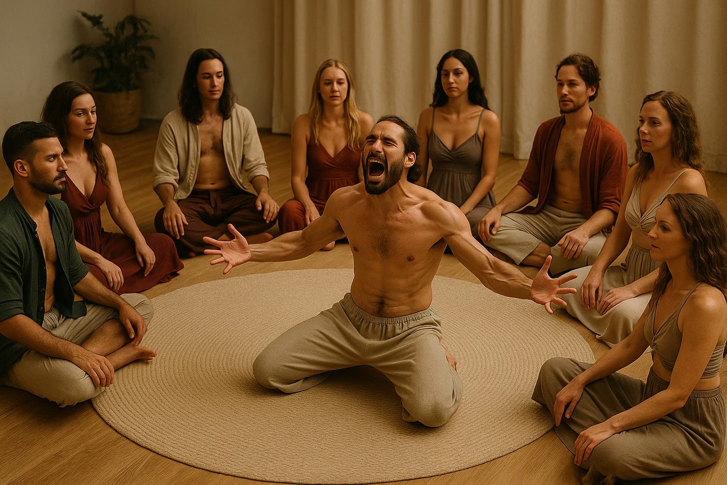 May be an image of 7 people and people practising yoga