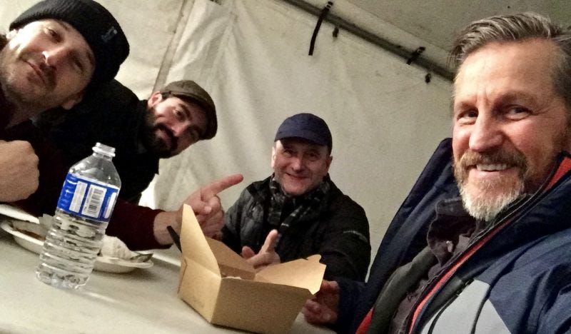 jerry trimble with davy perez and richard speight on supernatural set jerry trimble with davy perez and richard speight on supernatural set