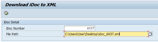 selection screen of ABAP program to download iDoc to XML file. selection screen of ABAP program to download iDoc to XML file.