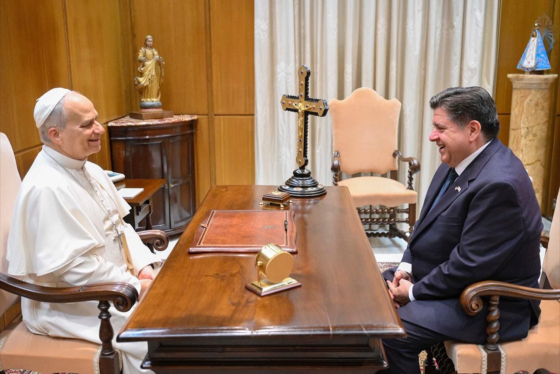 Pritzker discusses immigration crackdown with Pope Leo XIV in Rome |  Capitol News Illinois