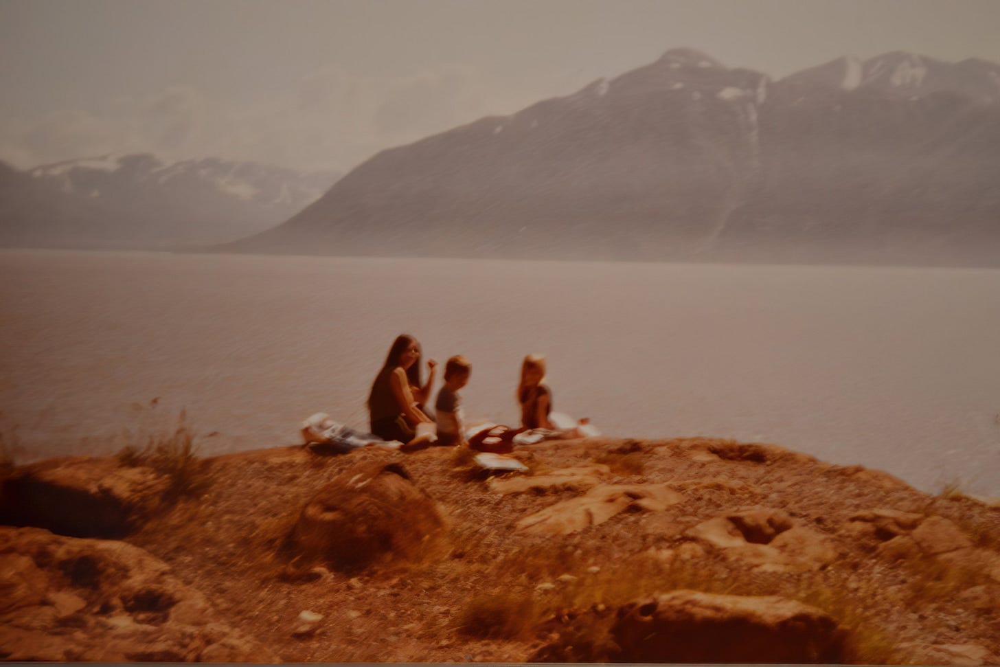 View of Cook Inlet near Anchorage, Alaska circa 1980s.. View of Cook Inlet near Anchorage, Alaska circa 1980s..