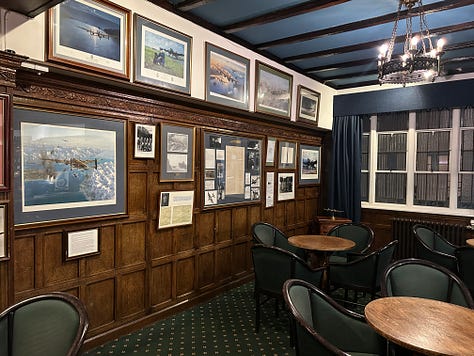 Photos of Dambusters memorabilia in the Squadron Bar at Petwood Hotel, Woodhall Spa, Lincolnshire